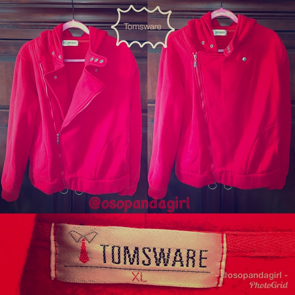 Red soft hoodie sweater